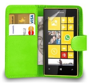 Nokia Lumia 520/525 - Δερμάτινη Θήκη Πορτοφόλι Πράσινο (OEM)