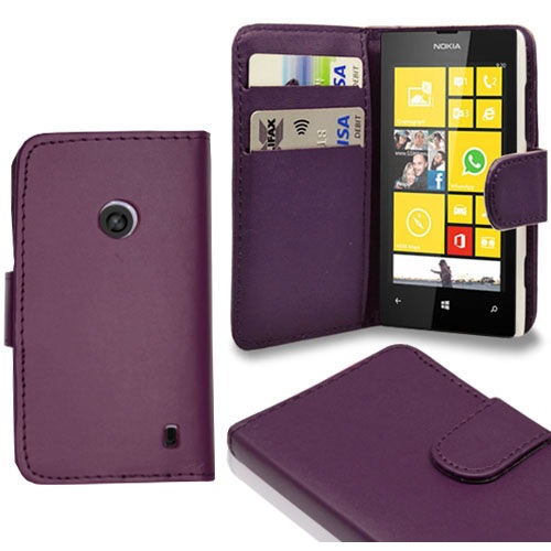 Purple Leather Wallet Case for Nokia Lumia 520/525 (OEM)
