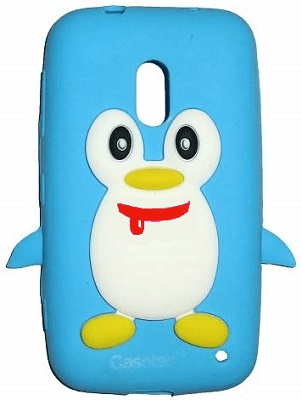 Nokia Lumia 620 - Silicone Blue Penguin Case (OEM)