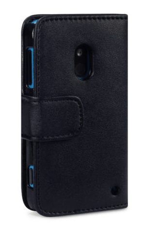 Nokia Lumia 620 - Leather Wallet Case Black (OEM)