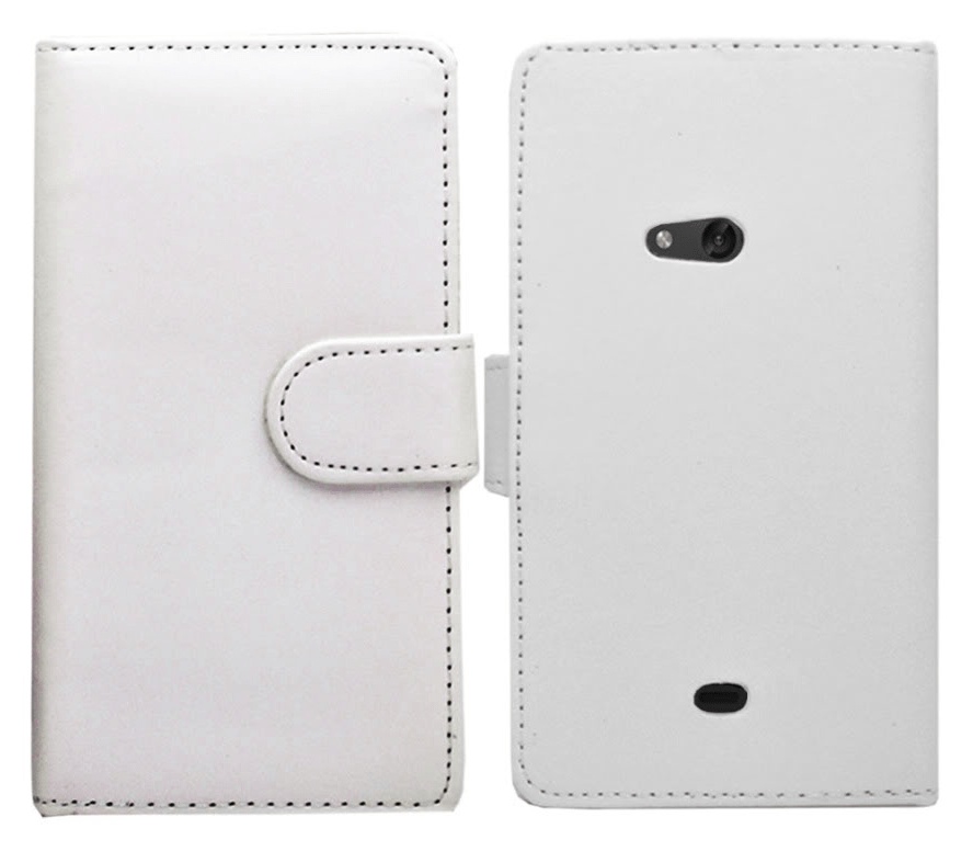 Nokia Lumia 625 Δερμάτινη Θήκη Πορτοφόλι Λευκό (OEM)