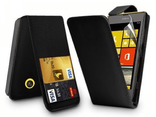 Nokia Lumia 630 / 635 - Leather Flip Case Black (OEM)