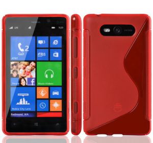 Nokia Lumia 820 TPU S Line Silicone Case (Red) (OEM)