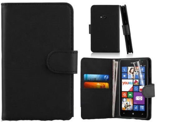 Nokia Lumia 930 Leather Wallet Case - Black (OEM)