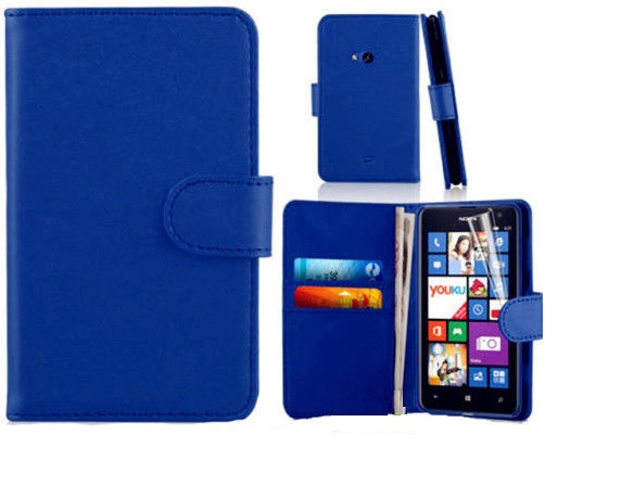 Nokia Lumia 930 Leather Wallet Case - Blue (OEM)