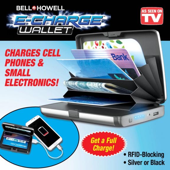 E-Charge Wallet Phone Charger - SILVER COLOR