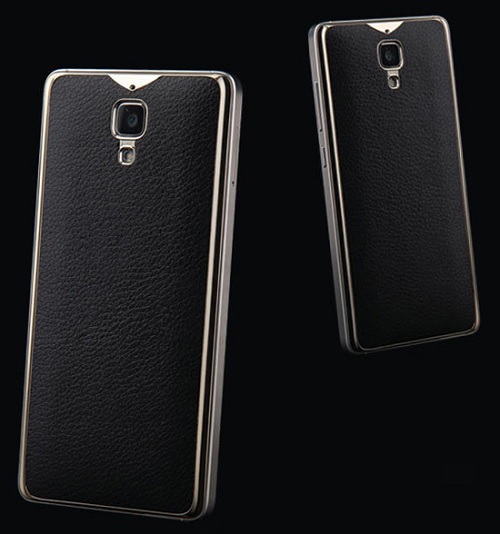 Luxury Leather Back Cover Case for Xiaomi Mi 4 Black (OEM)