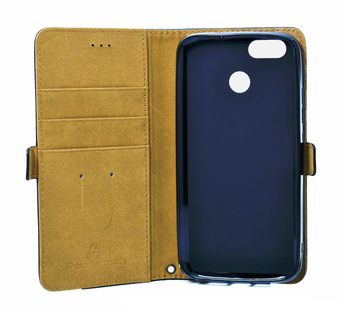 POWERTECH Elegance Leather Case for Oukitel U22 BLACK