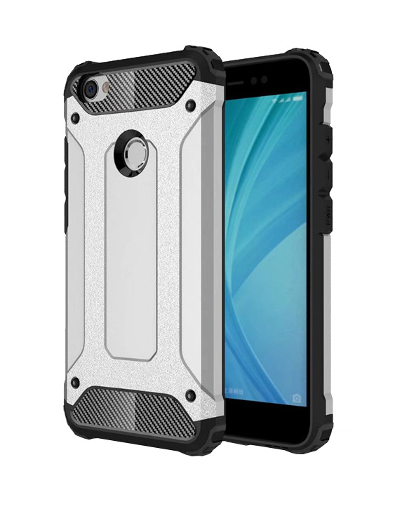 Powertech Hybrid Protect Case for Xiaomi Redmi Note 5A Silver