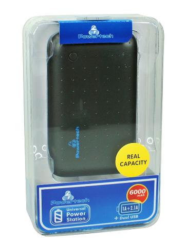 Powertech 6000mAh Power Bank with Dual USB Ports (Black) (Universal)