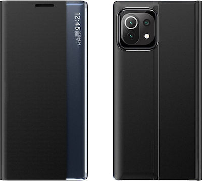 Powertech Sleep Back Cover Black Leather (Xiaomi Mi 11)
