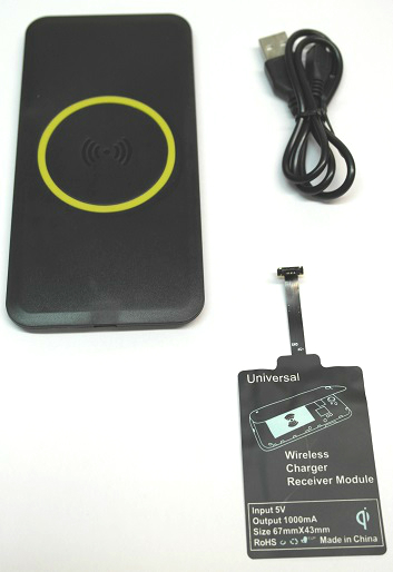 Qi Wireless Charger for Smartphones with Wireless Charging Receiver for Qi Chargers for Android Devices 5V 1A Black (OEM)