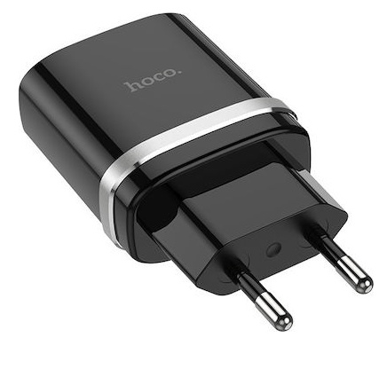 Hoco C12Q Smart Quick Charger (USB, Black) – 18W PD & QC3 Fast Charging C58A (C12Q Smart)