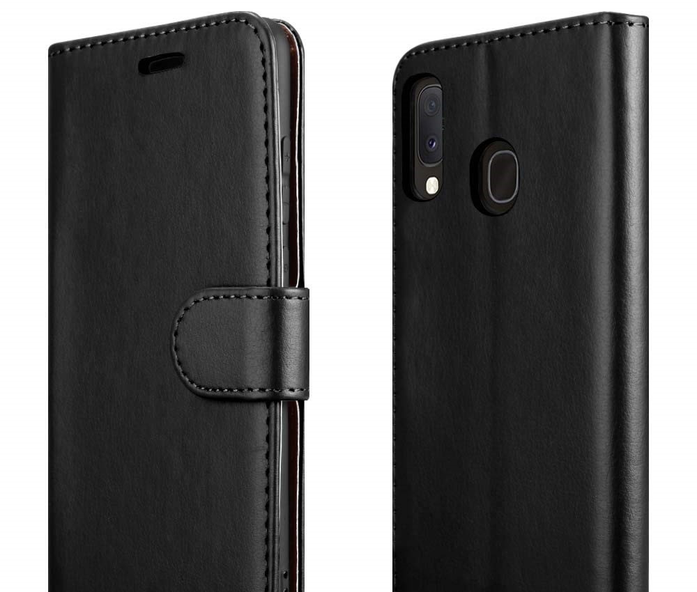 Black Samsung Galaxy A20e Book-Style Case (oem)
