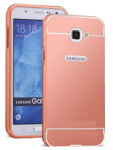 Samsung Galaxy A5 (2016) A510F - Σκληρή Θήκη Καθρέπτης Με Μεταλλικό Frame Ρόζ Χρυσό (ΟΕΜ)