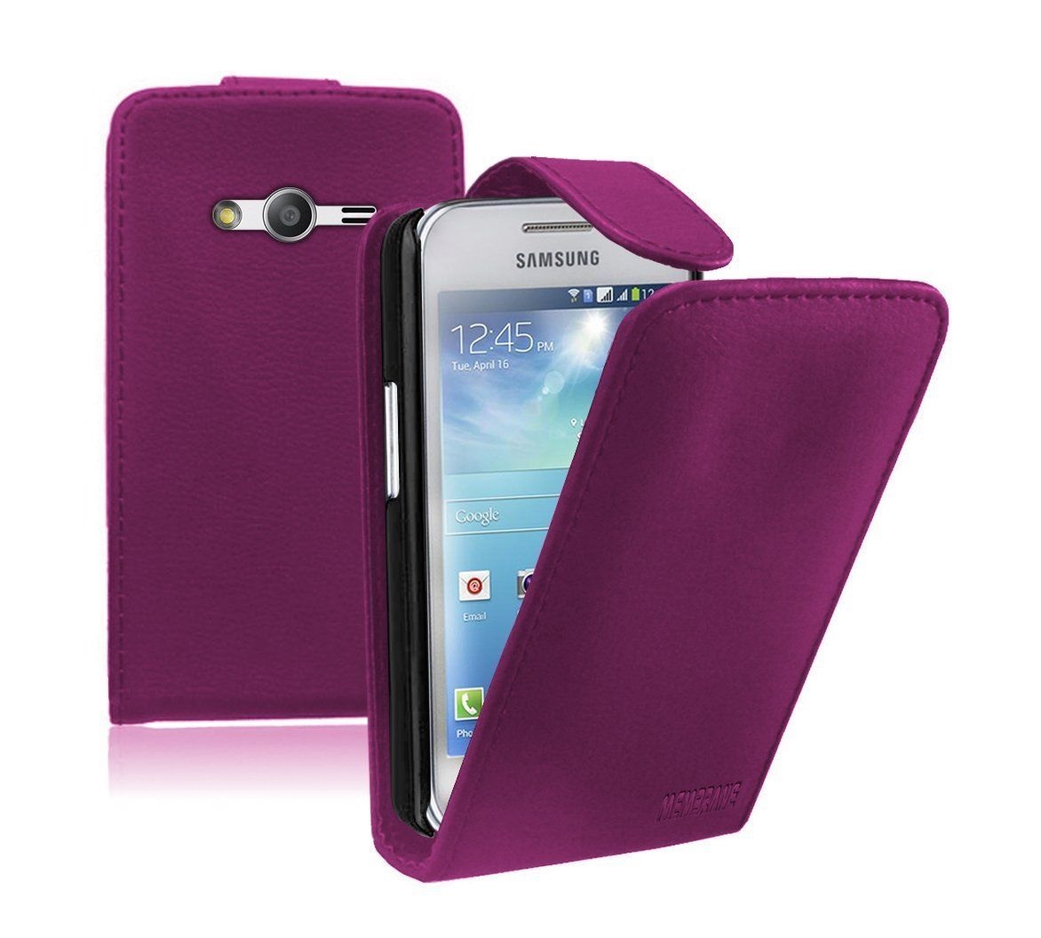 Samsung Galaxy Ace 4 Leather Flip Case Purple (OEM)