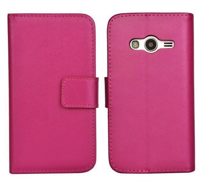 Samsung Galaxy Ace 4 - Leather Wallet Case Pink (OEM)