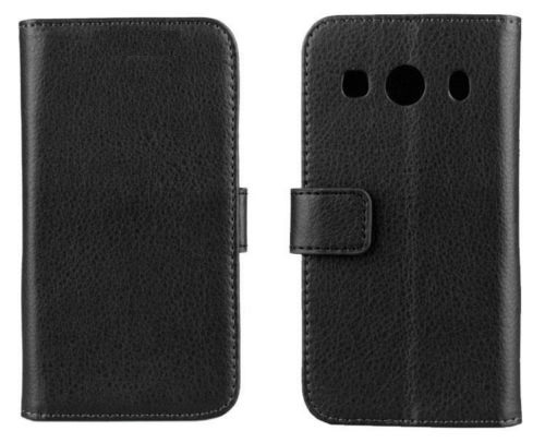 Samsung Galaxy Ace 4 - Leather Wallet Stand Case Black (OEM)