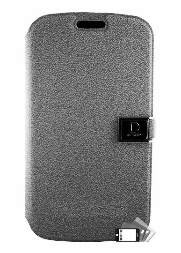 Samsung Galaxy Core Plus G350 - Δερμάτινη Θήκη Πορτοφόλι με Πλαστικό Πίσω Κάλυμμα DR' CHEN Γκρι (OEM)