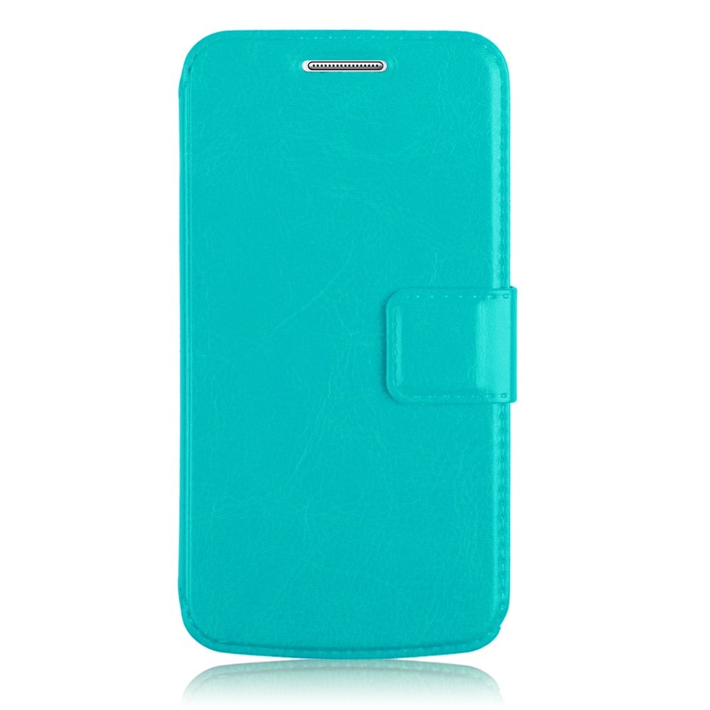 Samsung Galaxy Core Plus G350 - Leather Wallet Stand Case Light Blue (OEM)