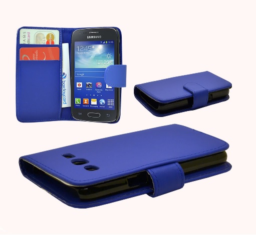 Samsung Galaxy Express 2 G3815 - Leather Wallet Blue (OEM)