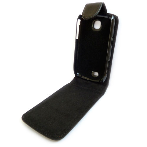 Samsung Galaxy Fit S5670 Leather Flip Case Black (OEM)