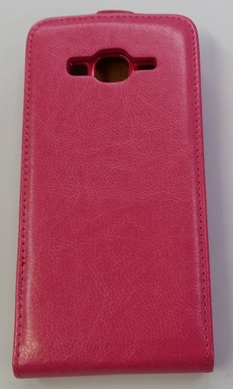 Samsung Galaxy Grand Prime SM-G530F - Leather Flip Case With Back Cover Silicone Magenta (OEM)