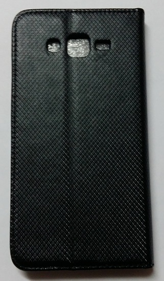 Samsung Galaxy J7 (J700F) - Leather Wallet Case With Back Cover Silicone Black (OEM)