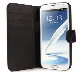 Samsung Galaxy Mega 6.3 i9205 Leather Wallet Case Black SGMLCWB OEM