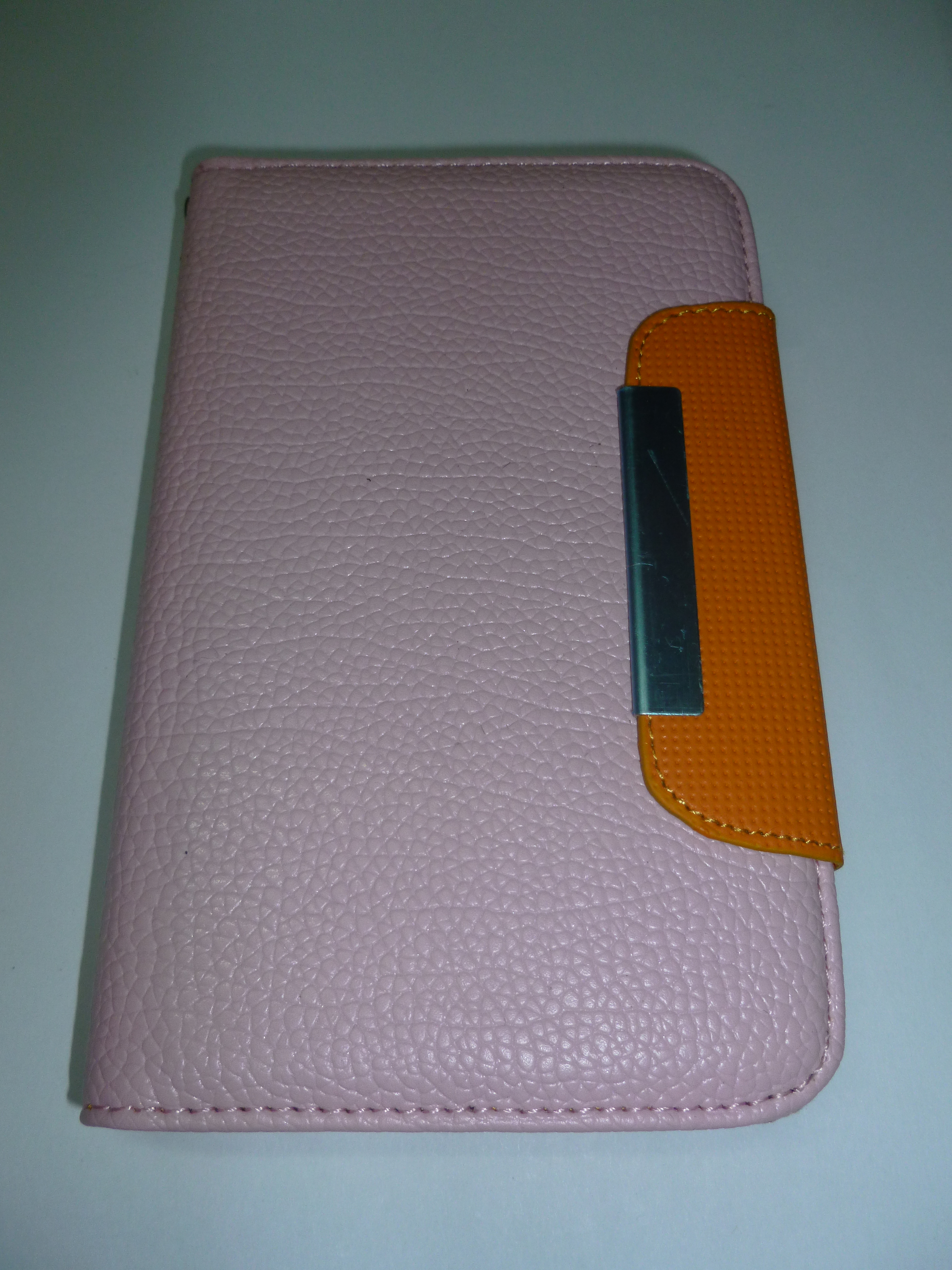 Samsung Galaxy Note 2 N7100 Leather flip Case Pink - Orange