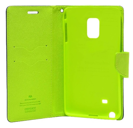 Samsung Galaxy Note Edge N915F - Θήκη Book Goospery Fancy Diary Σκούρο Μπλέ - Lime (Mercury)