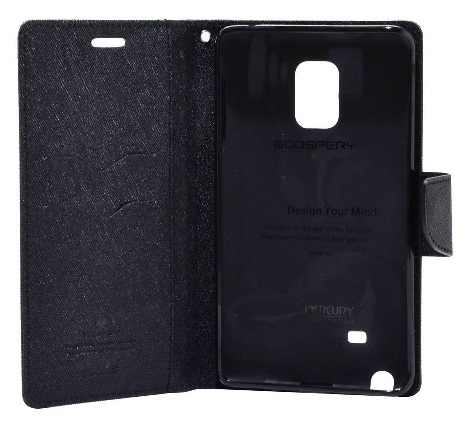 Samsung Galaxy Note Edge N915F - Book Goospery Fancy Diary Case (Black) (Mercury)
