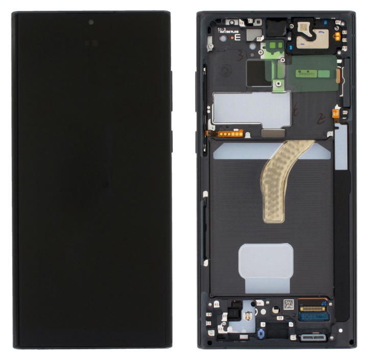 Samsung Galaxy S22 Ultra (S908B) Complete LCD with Frame (Black) (GH82-27488A)