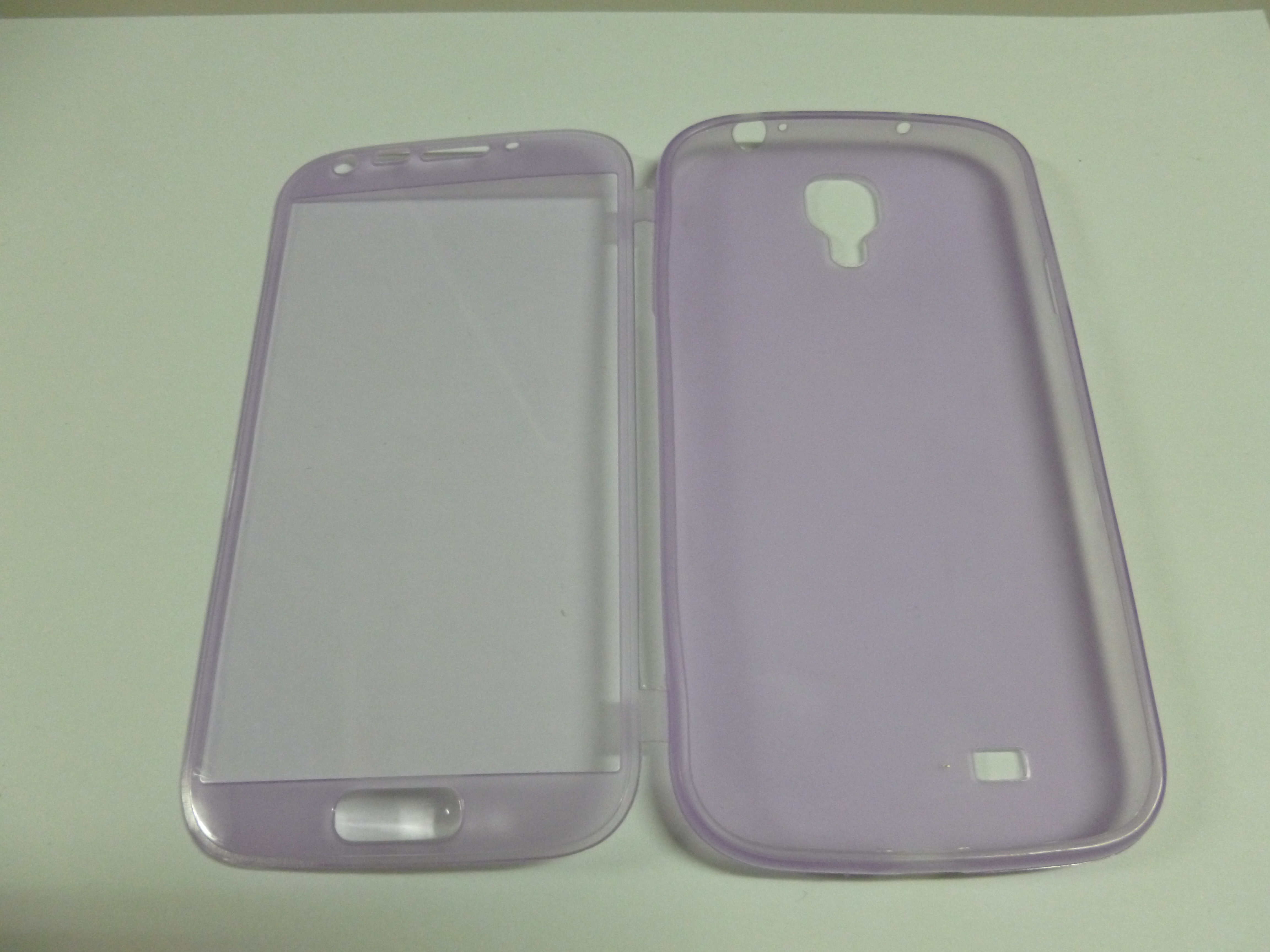 Samsung Galaxy S4 i9500 / i9505 Προστατευτική Θήκη Σιλικόνης Με Μπροστά Κάλυμμα Ανοιχτό Μώβ SGS4I9500PSCWFCLPU OEM