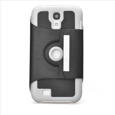 Samsung Galaxy S4 I9505 i9500 60 Rotating Leather Stand Case Cover Black / Grey