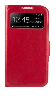 Samsung Galaxy S4 i9505 S-View Flip Case Battery Back Cover  - Κόκκινο (OEM)