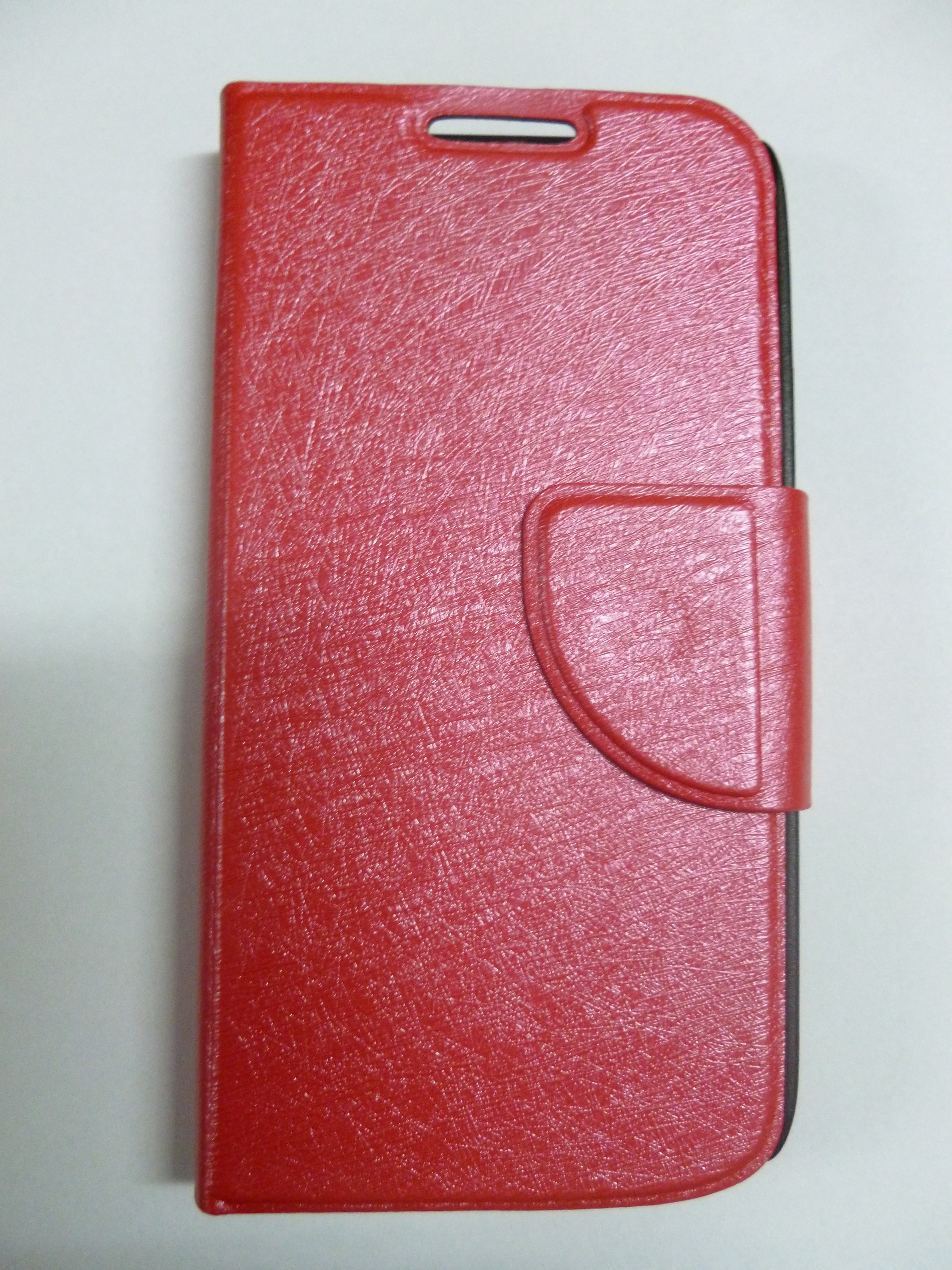Samsung Galaxy S4 Mini i9190 Red Leather Stand Wallet Case