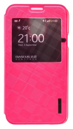 Samsung Galaxy S5 G900 - Θήκη Book S-View Baseus Brocade με ενεργό S-View  Ρόζ (ΟΕΜ)
