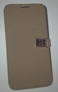 Samsung Galaxy S5 Mini G800  - Leather Wallet Case With Plastic Back Cover DR' CHEN Brown (OEM)