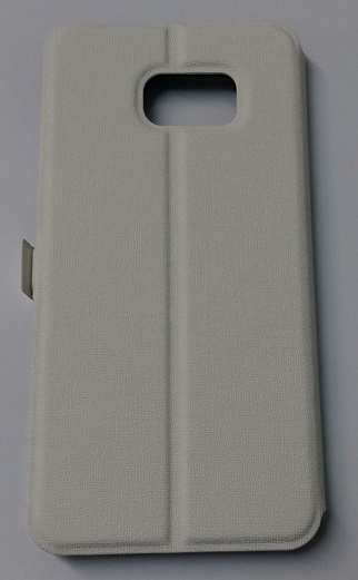 Samsung Galaxy S6 Edge+ G928F - Leather Wallet Case With Windows And Plastic Back Cover White (OEM)