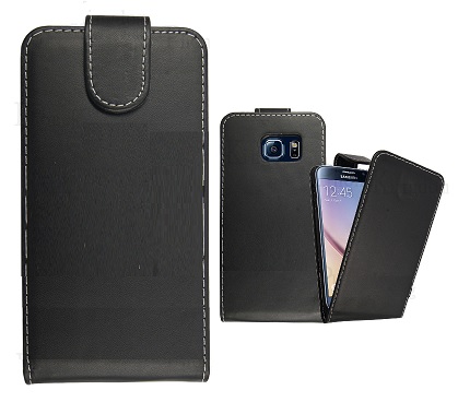 Samsung Galaxy S6 Edge Plus G928F - Δερμάτινη Θήκη Flip Με Πίσω Κάλυμμα Σιλικόνης Μαύρο (ΟΕΜ)