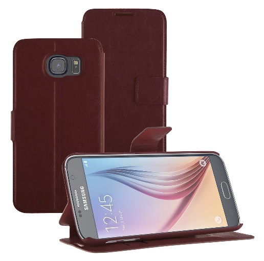 Samsung Galaxy S6 G920F - Δερμάτινη Stand Θήκη Πορτοφόλι Καφέ (ΟΕΜ)