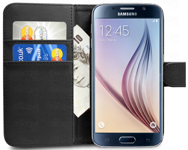 Samsung Galaxy S6 G920F Leather Wallet Stand Case (Black) (OEM) Version