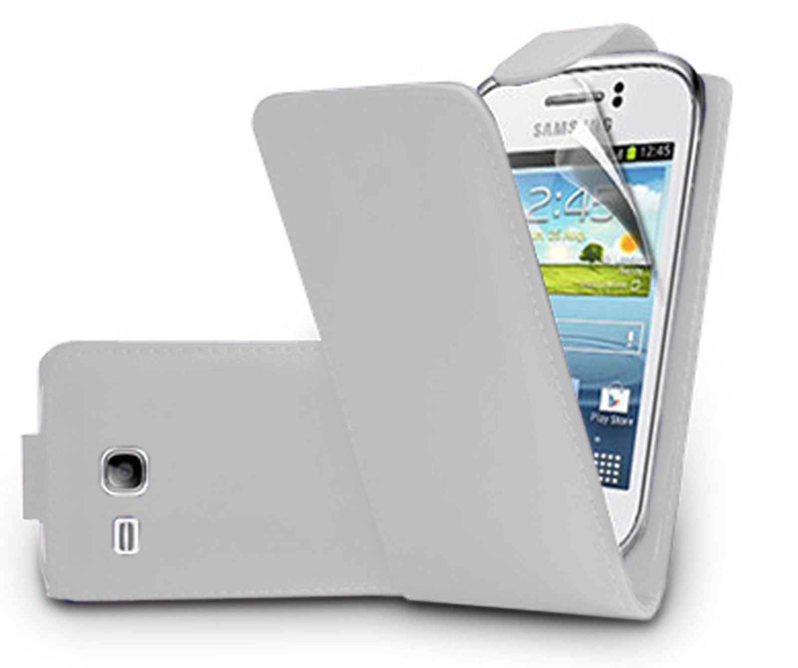 Samsung Galaxy Young 2 (G130) - Δερμάτινη  Θήκη Flip Άσπρη (OEM)
