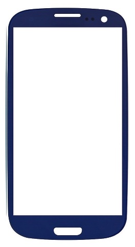 Samsung Galaxy S 3 (I9300) Blue Lens Glass with Adhesive (Bulk) (blue)