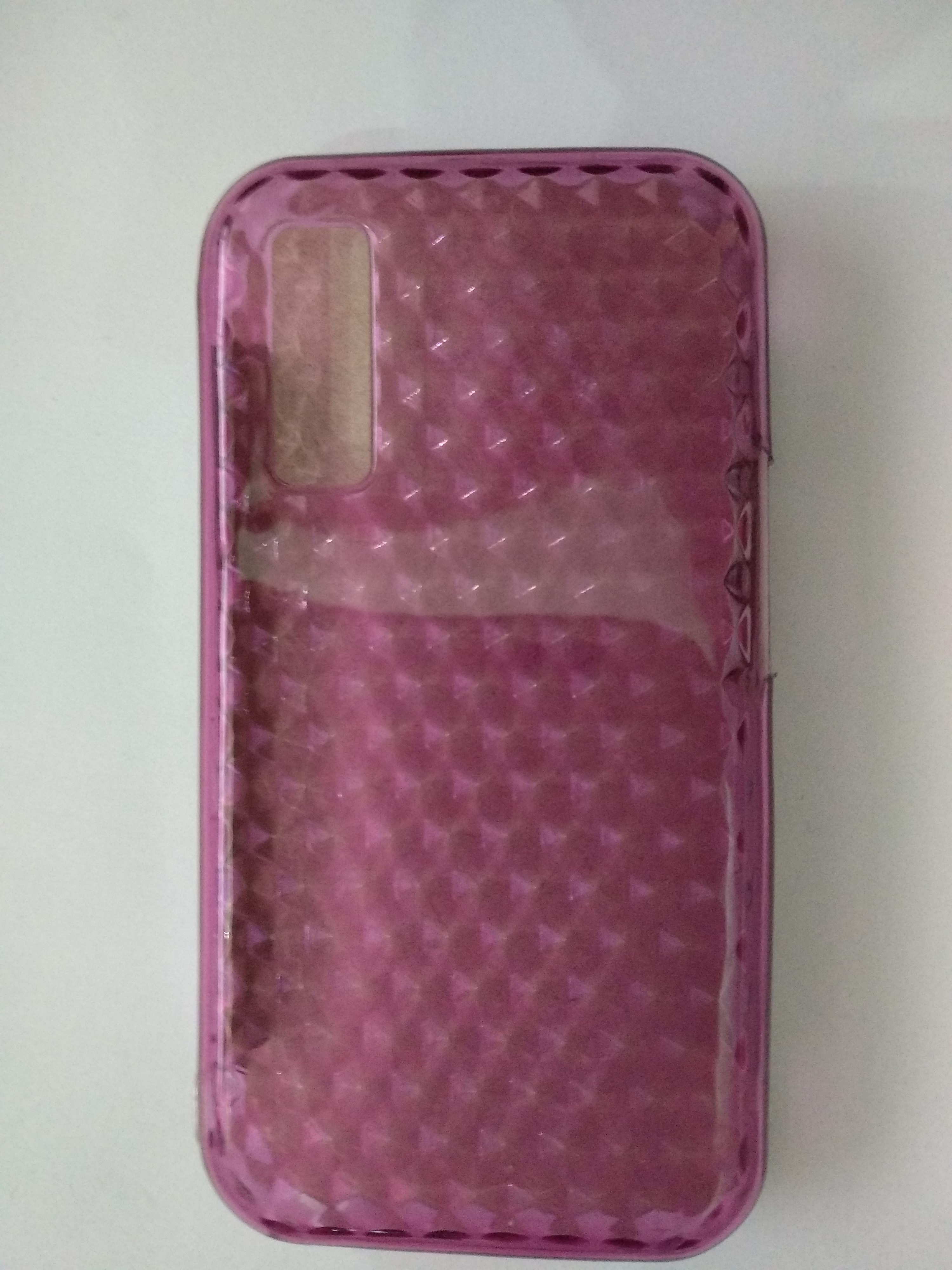 Samsung Star S5230 Silicone Case - Transparent Magenta with Stars (OEM)