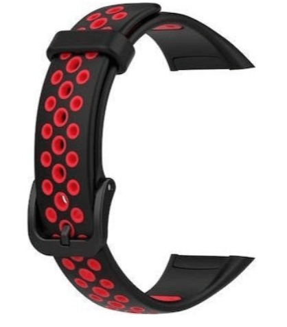 Smartwatch Band for Huawei Band 6 & Honor Band 6 (Silicone, Black/Red)