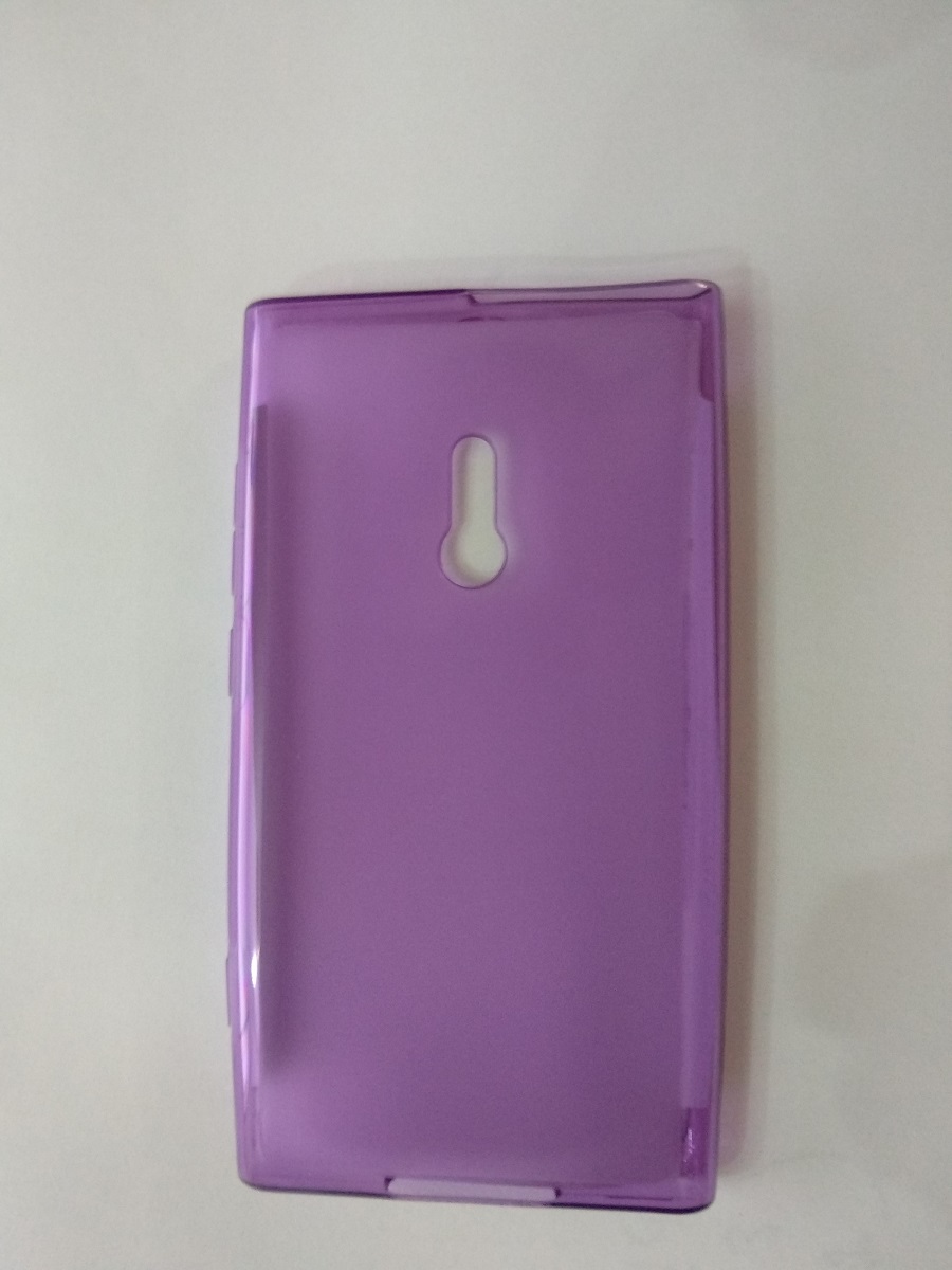 Clear Purple Soft Crystal TPU Gel Case for Nokia Lumia 800 (OEM)
