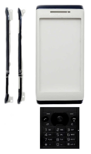 Sony Ericsson Aino U10 Front Panel with Side Bezels & Keyboard (White) (Bulk)