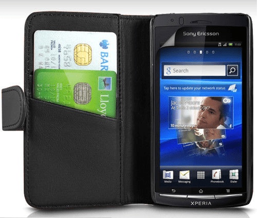 Sony Ericsson Xperia Arc X12 / Arc S Leather Flip Wallet Case - Black ARCX12/SLFWCB ΟΕΜ